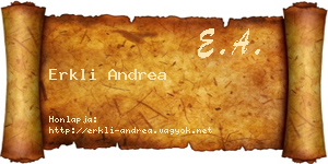 Erkli Andrea névjegykártya